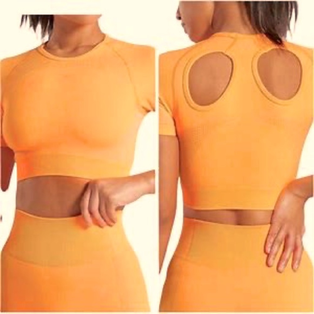 Gymshark Ultra Seamless Crop Top Orange XS